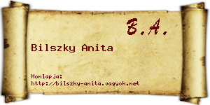 Bilszky Anita névjegykártya