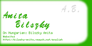 anita bilszky business card